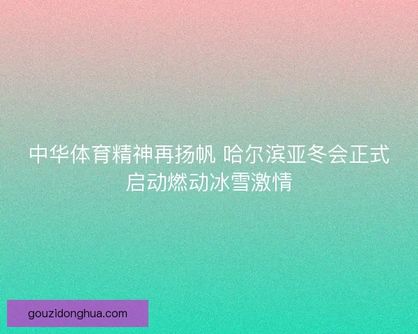 中华体育精神再扬帆 哈尔滨亚冬会正式启动燃动冰雪激情 中华体育精神再扬帆 哈尔滨亚冬会正式启动燃动冰雪激情
