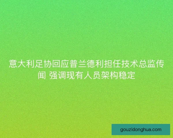 意大利足协回应普兰德利担任技术总监传闻 强调现有人员架构稳定