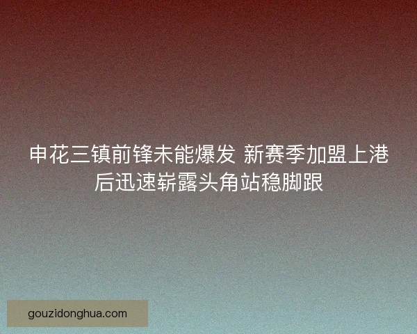 申花三镇前锋未能爆发 新赛季加盟上港后迅速崭露头角站稳脚跟
