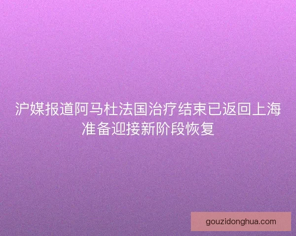 沪媒报道阿马杜法国治疗结束已返回上海准备迎接新阶段恢复