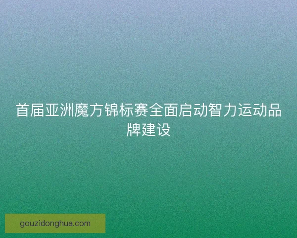 首届亚洲魔方锦标赛全面启动智力运动品牌建设