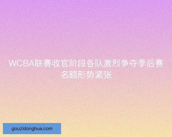 WCBA联赛收官阶段各队激烈争夺季后赛名额形势紧张
